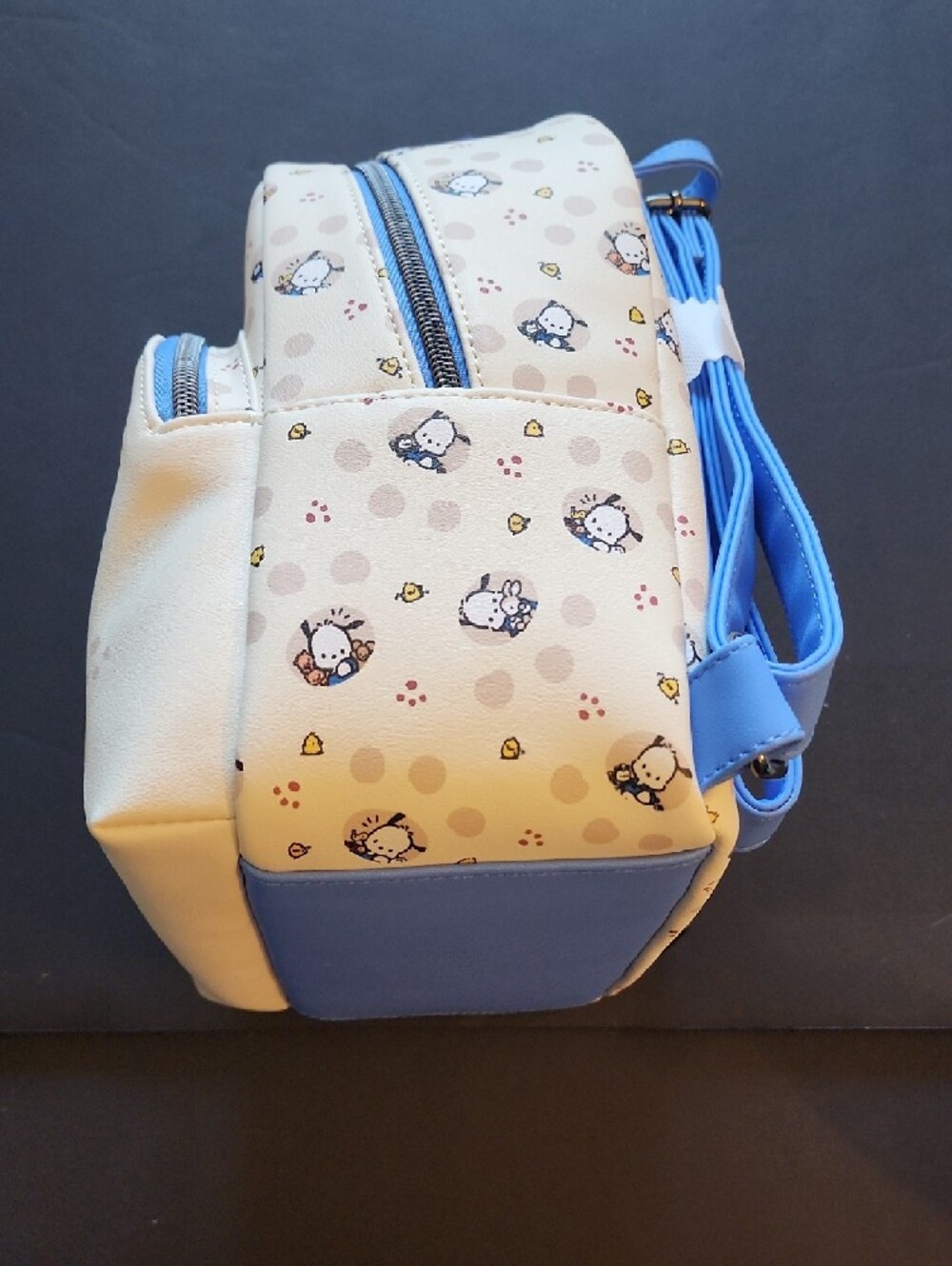 Loungefly Sanrio Cream Pochacco Kids Mini Backpack with Blue Accents. NWT - Picture 9 of 13